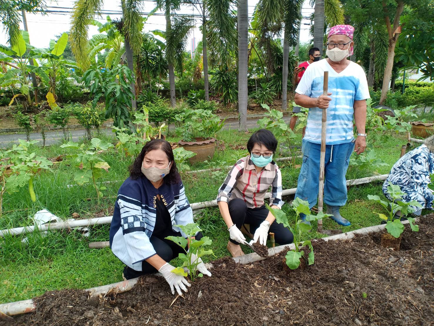 พอ.ปากพลี จัดกิจกรรมปลูกผักสวนครัวจากวัดสู่ชุมชน ตามหลัก “บวร”