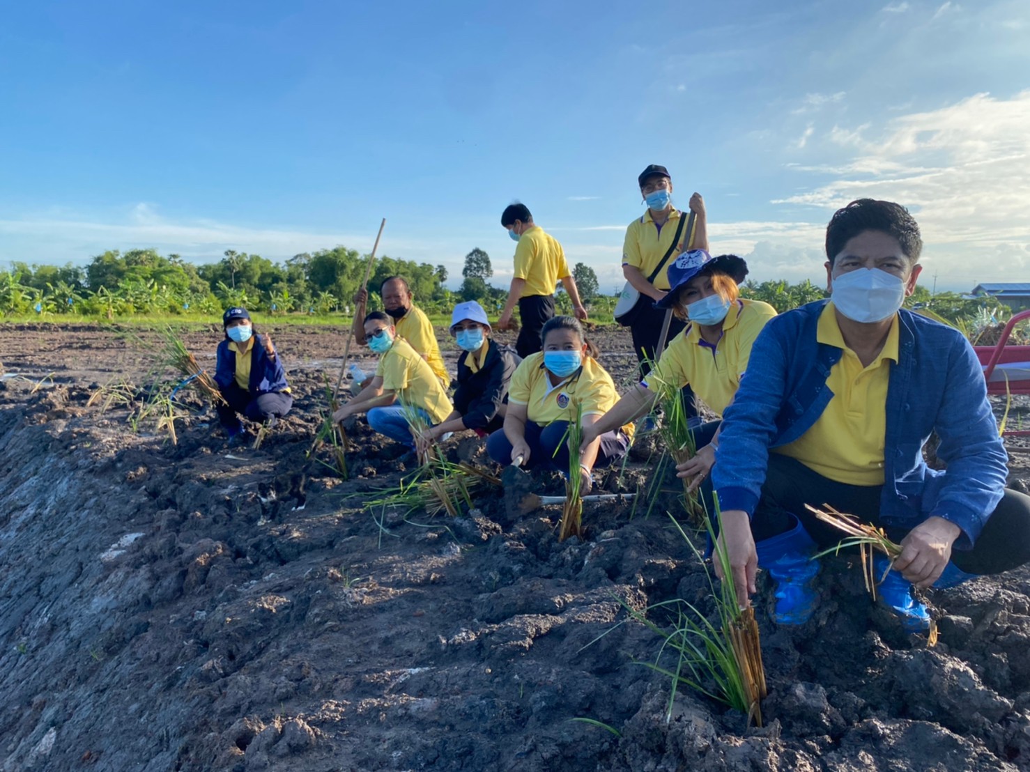 เอามื้อสามัคคี โคก หนอง นา โมเดล พช.นครนายก  ปลูกแฝก อุ้มดิน ห่มใจ ร่วมสู้ภัยโควิด