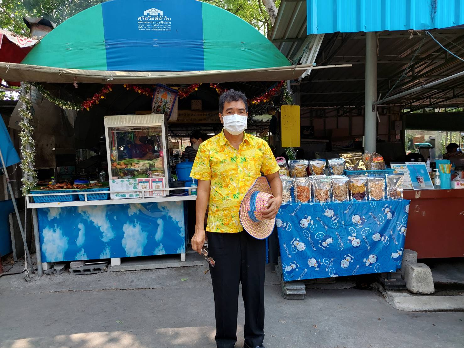 ? พช.นครนายก สำรวจติดตามการจำหน่ายสินค้าผลิตภัณฑ์ชุมชนช่วงเทศกาลสงกรานต์ ตลาดประชารัฐคนไทยยิ้มได้ วัดจุฬาภรณ์วราราม ?