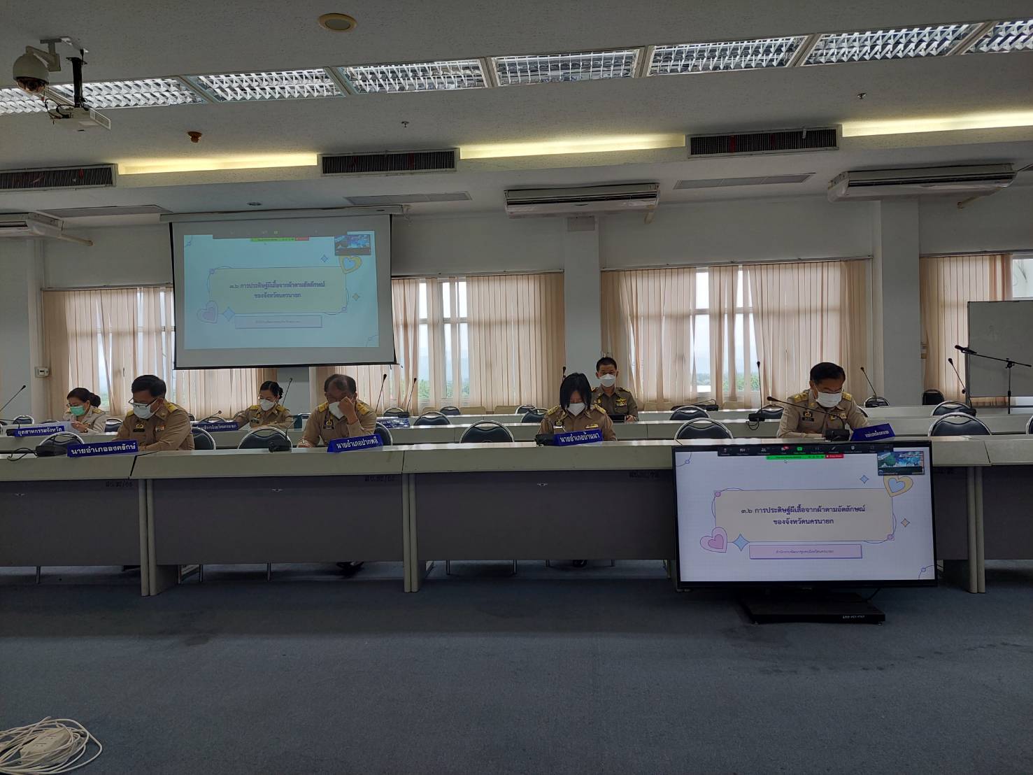 ??พช. นครนายก รายงานผลการดำเนินงานประดิษฐ์ผีเสื้อจากผ้าตามอัตลักษณ์ของจังหวัดฯ ในการประชุมกรมการจังหวัดและหัวหน้าส่วนราชการจังหวัดนครนายก ครั้งที่ 5/2565