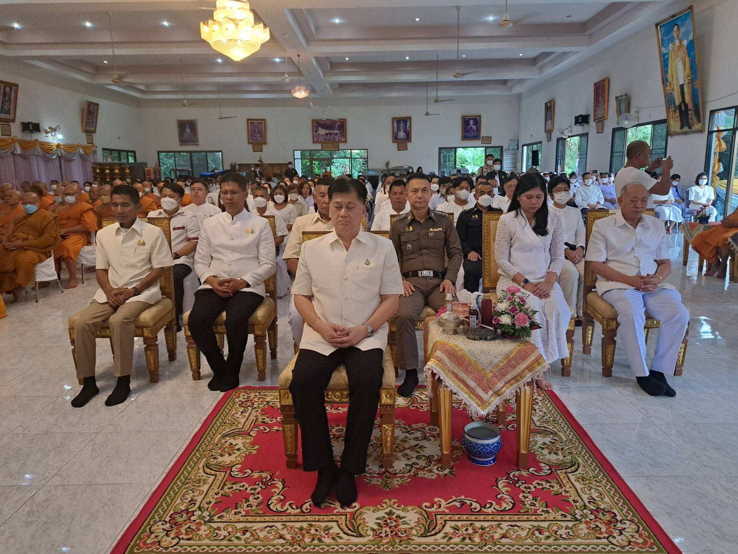 …พช.นครนายก เข้าร่วมพิธีเจริญพระพุทธมนต์เฉลิมพระเกียรติ พระบาทสมเด็จพระเจ้าอยู่หัว สมเด็จพระนางเจ้าสิริกิติ์ พระบรมราชินีนาถ พระบรมราชชนนีพันปีหลวง สมเด็จพระนางเจ้าฯ พระบรมราชินีและสมเด็จพระเจ้าลูกเธอ เจ้าฟ้าพัชรกิติยาภา นเรนทิราเทพยวดี กรมหลวงราชสาริณีสิริพัชรมหาวัชรราชธิดา ประจำปี พ.ศ.2566