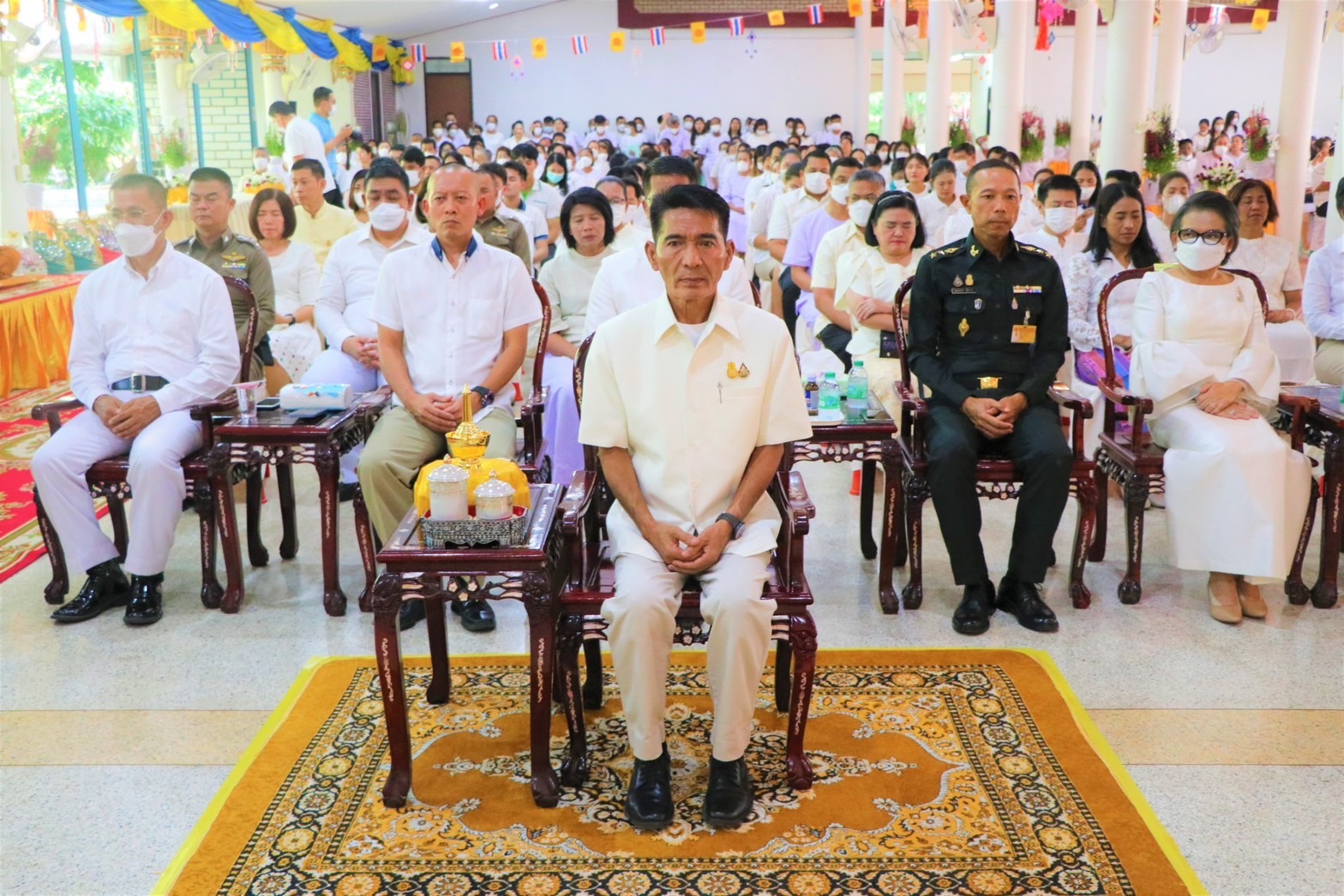 …พช.นครนายก ร่วมพิธีเจริญพระพุทธมนต์เฉลิมพระเกียรติ พระบาทสมเด็จพระเจ้าอยู่หัว สมเด็จพระนางเจ้าสิริกิติ์ พระบรมราชินีนาถ พระบรมราชชนนีพันปีหลวง สมเด็จพระนางเจ้าฯ พระบรมราชินี และสมเด็จพระเจ้าลูกเธอ เจ้าฟ้าพัชรกิติยาภา นเรนทิราเทพยวดี กรมหลวงราชสาริณีสิริพัชร มหาวัชรราชธิดา ประจำปีพุทธศักราช 2566
