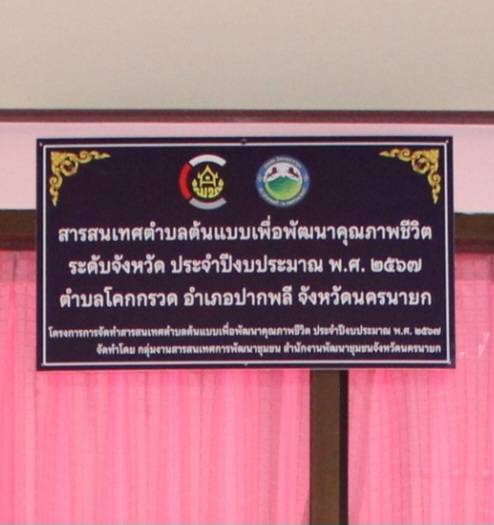 …พช.นครนายก ร่วมติดตามความคืบหน้าโครงการจัดทำสารสนเทศตำบลต้นแบบเพื่อพัฒนาคุณภาพชีวิต ตำบลโคกกรวด อำเภอปากพลี